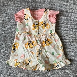 Disney Lion King Baby Romper Outfit Set Simba Nala Ruffle 3-6 Months